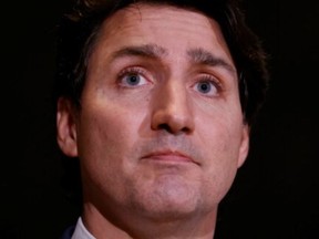 Prime Minister Justin Trudeau is pictured while taking part in a child-care announcement  in Ottawa on Dec. 15, 2021.