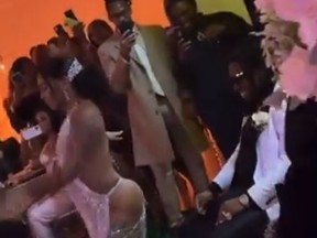 A video of a Florida bride performing a raunchy lap dance for her groom in front of their wedding guests was posted on Twitter and went viral on Wednesday, Dec. 15, 2021.