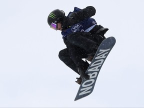 Max Parrot of Canada competes in the men's snowboard big air final during Day 7 of the Aspen 2021 FIS Snowboard and Freeski World Championship at Buttermilk Ski Resort  on March 16, 2021 in Aspen, Colorado.