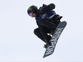 Max Parrot of Canada competes in the men's snowboard big air final during Day 7 of the Aspen 2021 FIS Snowboard and Freeski World Championship at Buttermilk Ski Resort on March 16, 2021 in Aspen, Colorado.