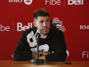 Toronto FC midfielder Alejandro Pozuelo speaks about the past season at their year-end news conference.