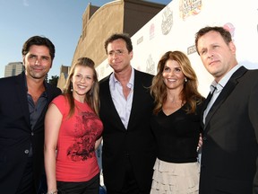 From left to right: John Stamos, Jodi Sweetin, Bob Saget, Lori Loughlin, and Dave Coulier arrive to "Comedy Central Roast of Bob Saget" at the Warners Brothers Studio Lot on Aug. 3, 2008 in Burbank, Calif.