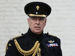 Prince Andrew, Duke of York, attends a ceremony commemorating the 75th anniversary of the liberation of Bruges, in Bruges.