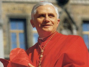 Then archbishop of Munich and Freising Joseph Ratzinger, later Pope Benedict XVI, bids farewell to Munich after he accepted Pope John Paul II's invitation to the Vatican take over as Prefect for the Congregation for the Doctrine of the Faith in November 1981.