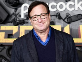 In this file photo taken on Dec. 8, 2021, Bob Saget attends the "MacGruber" screening and premiere at the California Science Center in Los Angeles.