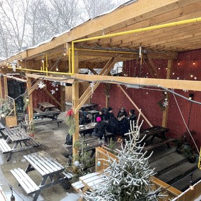 The outdoor patio at Bar Neon on Bloor St. W.