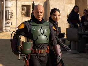 Boba Fett (Temuera Morrison) and Fennec Shand (Ming-Na Wen) in Lucasfilm's The Book of Boba Fett. exclusively on Disney+.