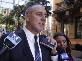 Brian Houston, founder of the Sydney-based global Hillsong Church, leaves the Royal Commission into Institutional Responses to Child Sexual Abuse hearings in Sydney, Oct. 7, 2014.