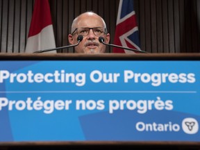 Dr. Kieran Moore, Ontario's Chief Medical Officer of Health makes an announcement on preparations underway for the return to in-person learning during the COVID-19 pandemic in Toronto on Wednesday, January 12, 2022.