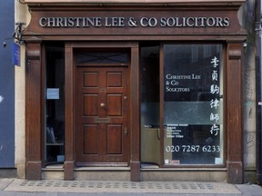 General view of the Christine Lee & Co. Solicitors office on Wardour Street in London, England, Thursday, Jan. 13, 2022.