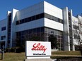 An Eli Lilly and Company pharmaceutical manufacturing plant is pictured at 50 ImClone Drive in Branchburg, New Jersey, March 5, 2021.