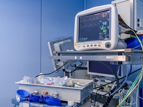 A ventilator in a hospital.
