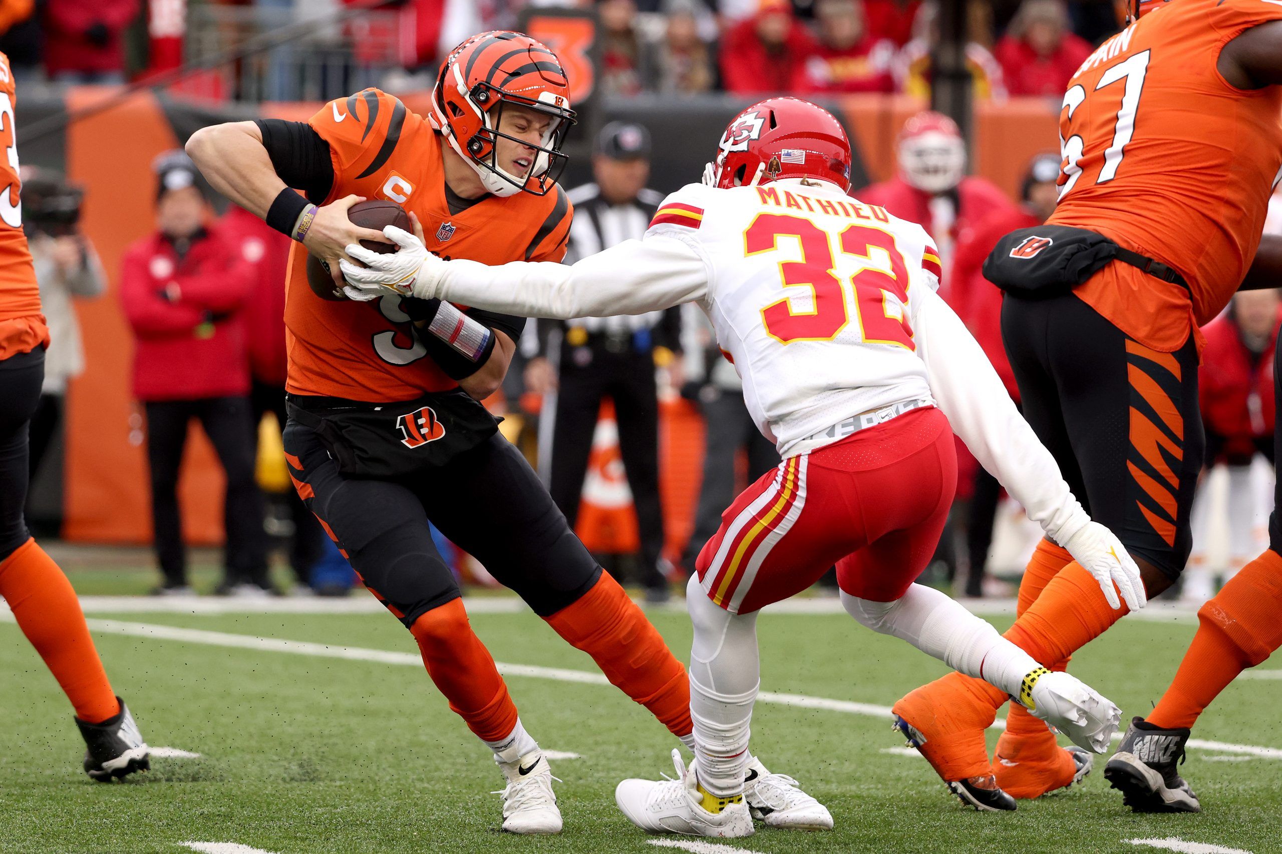 Rematches in conference title games. Same results for Bengals and Chiefs?