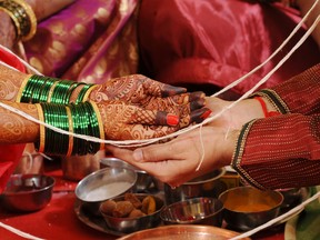 Kanyadaan ritual in a Maharashtrian wedding in India