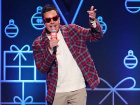 Jimmy Fallon speaks onstage during iHeartRadio Z100 Jingle Ball 2021 on December 10, 2021 in New York.