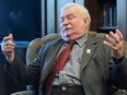 This file photo taken on January 04, 2016 shows Lech Walesa, fomer president of Poland, during an interview in his office in Gdañsk, Poland.