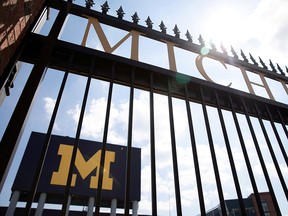 An entrance to Michigan Stadium is seen on the University of Michigan campus in Ann Arbor August 10, 2020.