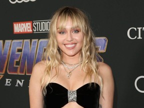 Miley Cyrus attends the Los Angeles world premiere of Marvel Studios' "Avengers: Endgame" at the Los Angeles Convention Center, April 23, 2019.