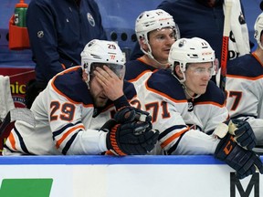 The Oilers have fallen on hard times, with the playoffs no sure thing despite their boasting two superstars on the roster. GETTY IMAGES