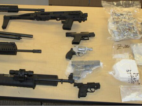Guns allegedly seized this week by Toronto police.