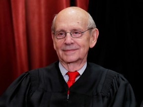 U.S. Supreme Court Associate Justice Stephen Breyer is seen during a group portrait session for the new full court at the Supreme Court in Washington, U.S., November 30, 2018.