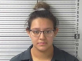 Mugshot of Alexis Avila, 18, who dumped her newborn in a dumpster in New Mexico.