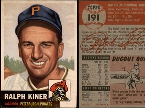 This rare Ralph Kiner card is one that a New York man is suing his mom over.