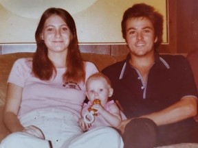 Family photo of Tina Gail Linn, Hollie Marie Clouse, and Harold Dean Clouse. Murdered in 1980 and discovered in early 1981, Hollie's body was never found and it is possible she is still alive.