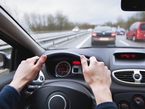 driving car on highway