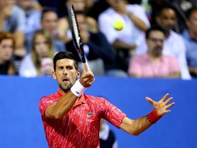 Serbia's Novak Djokovic in action during his match against Croatia's Borna Coric
