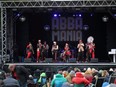 The New York Brass Band performs at the ABBA Mania concert, amid the spread of the coronavirus disease (COVID-19) at Scampston Hall in Malton, Yorkshire, Britain August 29, 2020.