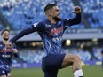 Napoli's Lorenzo Insigne celebrates scoring their fourth goal