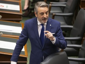 Paul Calandra attends question period at Queen's Park in Toronto on June 14, 2021.