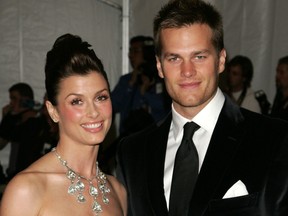 Actress Bridget Moynahan and football player Tom Brady attend the Metropolitan Museum of Art Costume Institute Benefit Gala: Anglomania at the Metropolitan Museum of Art May 1, 2006 in New York City.