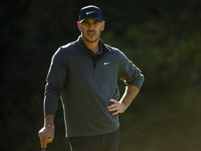Brooks Koepka of the United States looks on from the 12th green during the second round of The Genesis Invitational at Riviera Country Club on Feb. 18, 2022 in Pacific Palisades, Calif.