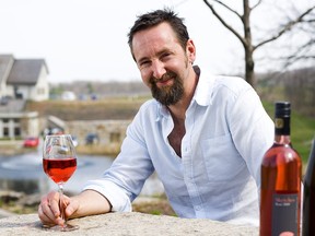Tawse Winery winemaker Paul Pender is photographed with their Sketches of Niagara Wine.