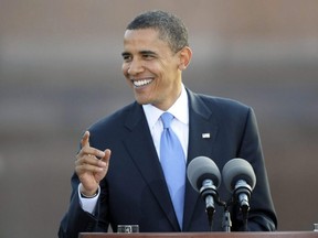 Barack Obama makes a speech in front of the Victory Column in Berlin, Germany, July 24, 2008.