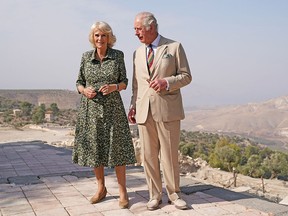 Prince Charles and Camilla, Duchess of Cornwall tour Umm Qais, Jordan during a trip to the Middle East, November 17, 2021.
