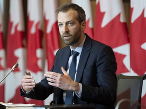 Liberal MP for Louis-Hebert Joel Lightbound speaks about COVID restrictions during a news conference, Tuesday, Feb. 8, 2022 in Ottawa.