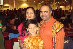 Jayesh Prajapati was fatally injured Saturday, Sept. 15, 2012 in a "gas and dash" at a Toronto Shell station. Parjapati is pictured with his wife Vaishali and son Rishabh.