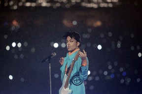Prince performs during halftime at Super Bowl XLI in Miami between the Chicago Bears and the Indianapolis Colts.