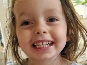 Arabella Vienneau, 3, is missing in Barrie.