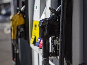 Pumps at a gas station in Toronto.