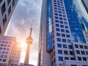 Toronto financial district skyline