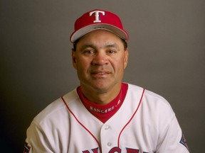 25 Feb 1998:  Julio Cruz of the Texas Rangers poses for a portrait during Spring Training at the Charlotte County Stadium in Port Charlotte, Florida.