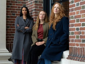 Amulya Mandava, Lilia Kilburn and Margaret Czerwienski, Harvard graduate students suing Harvard University, pose in an undated photograph. 

Lena Warnke Photography/Handout via REUTERS.  

NO RESALES. NO ARCHIVES. MANDATORY CREDIT. THIS IMAGE HAS BEEN SUPPLIED BY A THIRD PARTY.