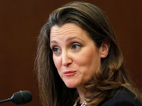 Deputy Prime Minister Chrystia Freeland in a recent file photo.