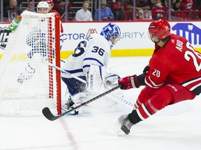 The Maple Leafs' No. 1 power play goes up against the Carolina Hurricanes and their league-best penalty kill on Monday night at Scotiabank Arena.