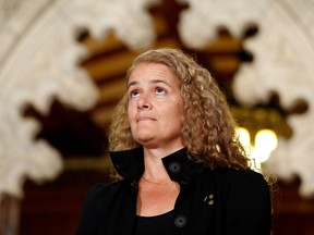 Former astronaut Julie Payette takes part in a news conference announcing her appointment as Canada's next governor general, in the Senate foyer on Parliament Hill in Ottawa, July 13, 2017.