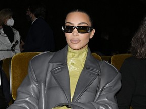 Kim Kardashian attends Prada Fall 2022 Womenswear Fashion Show on Feb. 24, 2022 in Milan, Italy.